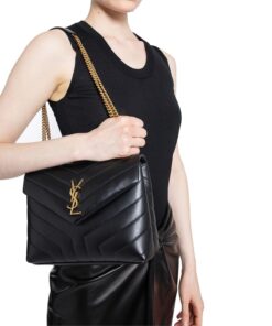 Alternative view of Saint Laurent Loulou Small Chain Bag In Matelassé “Y” Black For Women 9.4in/24cm YSL 494699DV7271000