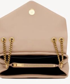 Saint Laurent Loulou Small Chain Bag In Matelassé “Y” Beige For Women 9.4in/24cm YSL 494699DV7272721 - Image 13