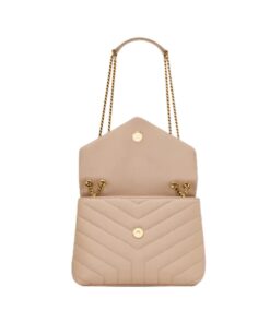 Saint Laurent Loulou Small Chain Bag In Matelassé “Y” Beige For Women 9.4in/24cm YSL 494699DV7272721 - Image 9