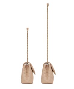 Saint Laurent Loulou Small Chain Bag In Matelassé “Y” Beige For Women 9.4in/24cm YSL 494699DV7272721 - Image 14