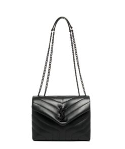 Saint Laurent Loulou Small Chain Bag In Matelassé “Y” Black For Women 9.4in/24cm YSL 494699DV7281000