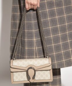 Alternative view of Gucci Dionysus Small Shoulder Bag 10in/ 25cm Beige/ White GG Supreme Canvas Palladium Hardware For Women 499623 UULBN 9683