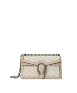 Gucci Dionysus Small Shoulder Bag 10in/ 25cm Beige/ White GG Supreme Canvas Palladium Hardware For Women 499623 UULBN 9683