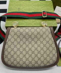 Gucci Blondie Medium Shoulder Bag 11.4in/ 29cm Beige/ Ebony GG Supreme Canvas Gold Hardware For Women 699210 96IWG 8745 - Image 5