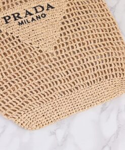Prada Raffia Tote Bag Beige For Women 1BG424_2A2T_F0018_V_OOO – 20 Inches / 51 Cm - Image 5