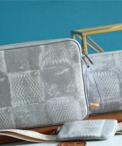 Louis Vuitton Trio Messenger Damier Salt Gray For Men, Men’s Bags, Shoulder And Crossbody Bags 9.5in/25cm LV N50068 - Image 9