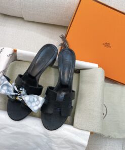 Hermes Oasis Sandal Black For Women H151215Z - Image 8
