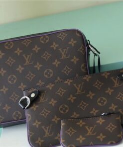Louis Vuitton Trio Messenger Monogram Macassar Canvas By Virgil Abloh’s Purple For Men, Men’s Bags, Shoulder And Crossbody Bags 9.5in/25cm LV M46266 - Image 9