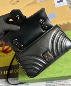 Gucci Marmont Matelasse Mini Bag Black For Women 8.5in/22cm - Image 14