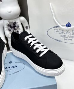 Prada Macro Re-Nylon And Brushed Sneakers Black For Women 1.2in/30mm PRD - Image 6