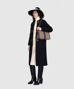 Alternative view of Gucci Ophidia Medium Shoulder Bag 13in/ 32.5cm Beige Ebony GG Supreme Canvas Gold Hardware For Women 503876 K05NG 8745