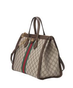Alternative view of Gucci Ophidia Medium Top Handle Bag 13in/ 33cm Beige/Ebony Supreme Canvas Gold Hardware For Women 524537 K05NB 8745