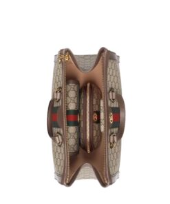 Gucci Ophidia Medium Top Handle Bag 13in/ 33cm Beige/Ebony Supreme Canvas Gold Hardware For Women 524537 K05NB 8745 - Image 3