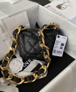 Alternative view of Chanel Mini Flap Bag Black For Women, Women’s Bags Shoulder And Crossbody Bags 6.6in/17cm AS3213
