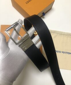 Louis Vuitton Sliver Tone Buckle Damier Belt Black For Women - Image 4