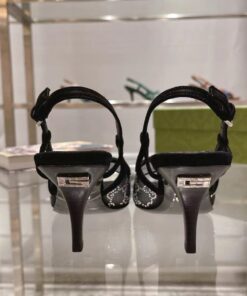 Gucci GG Slingback Mid-Heel Pump Black For Women - Image 5