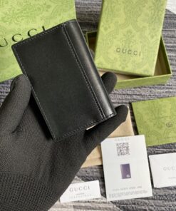 Gucci GG Marmont Card Case Black with Silver Hardware 4.5in/11cm GG 428737 0YK0N 1000 - Image 7