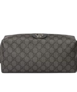 Gucci Ophidia GG Toiletry Case Supreme Canvas Grey For Men 10.2in/26cm 572767 UULBN 1244