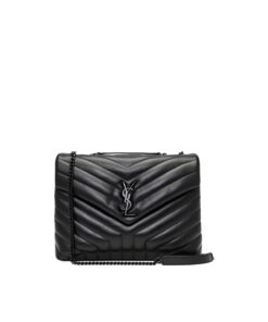 Saint Laurent Lou Lou Medium Chain Bag Black For Women 12.6in/32cm YSL 574946DV7281000