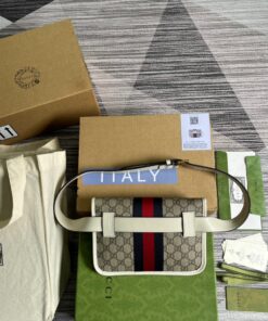 Gucci Ophidia Belt Bag Beige And Ebony GG Supreme Canvas, A Material With Low Environmental Impact 8.7in/22cm GG 674081 96IWT 9794 - Image 11