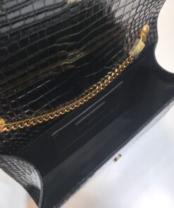 Saint Laurent Kate Medium Chain Bag With Tassel In Embossed Crocodile Black For Women 9.4in/24cm YSL 354119DND0J1000 - Image 11