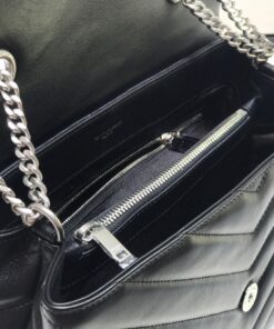 Saint Laurent Loulou Small Chain Bag In Matelassé “Y” Black For Women 9.4in/24cm YSL 494699DV7261000 - Image 3