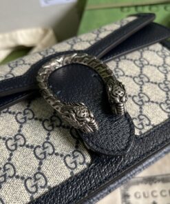 Gucci Dionysus Small Shoulder Bag 10in/ 25cm Beige/ Blue GG Supreme Canvas Antique Silver Hardware For Women 499623 K9GSN 4075 - Image 10
