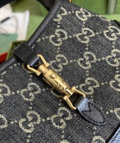 Gucci Jackie 1961 Mini Shoulder Bag Black And Ivory GG Denim Jacquard For Women 7.5in/19cm GG 685127 UN3AG 1294 - Image 13