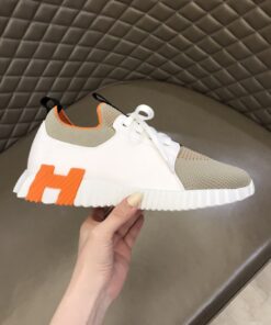 Hermes Depart Sneakers White/ Light Grey For Men - Image 8
