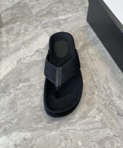 Gucci GG T-Strap Slide Sandals Black For Men 429362 - Image 5