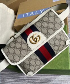 Gucci Ophidia Belt Bag Beige And Ebony GG Supreme Canvas, A Material With Low Environmental Impact 8.7in/22cm GG 674081 96IWT 9794 - Image 5