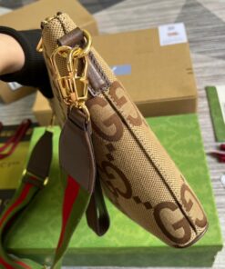 Gucci Jumbo GG Messenger Bag Camel And Ebony Jumbo GG Canvas For Women 9.6in/24.5cm GG 703468 92THF 1000 - Image 4