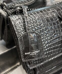 Saint Laurent Sunset Medium Chain Bag Black For Women 8.6in/22cm YSL 442906DND0U1000 - Image 6