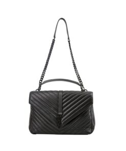 Saint Laurent College Large Chain Bag Black With Metal Toned Hardware For Women 12.6in/32cm YSL 600278BRM081000