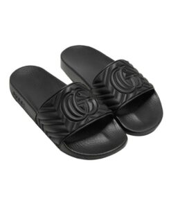 Gucci Quilted GG Rubber Slide Black For Men 601041 JD600 1000 - Image 3