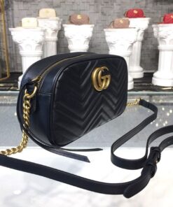 Alternative view of Gucci GG Marmont Small Matelassé Shoulder Bag Black Matelassé Chevron For Women 9.5in/24cm GG 447632 DTD1T 1000