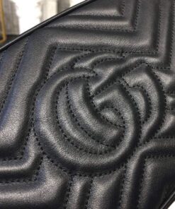 Gucci GG Marmont Small Matelassé Shoulder Bag Black Matelassé Chevron For Women 9.5in/24cm GG 447632 DTD1T 1000 - Image 8