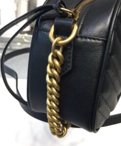 Gucci GG Marmont Small Matelassé Shoulder Bag Black Matelassé Chevron For Women 9.5in/24cm GG 447632 DTD1T 1000 - Image 4