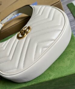 Gucci Marmont Half Moon Shaped Mini Bag White For Women, Women’s Bags 8.5in/22cm GG 699514 DTDHT 9022 - Image 10