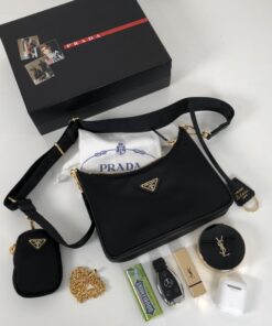 Prada Re-Edition 2005 Re-Nylon Bag Black For Women 8.6in/22cm 1BH204_R064_F0632_V_V9L - Image 7
