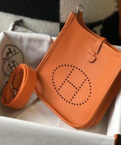 Alternative view of Hermes Evelyne 16 Amazone Bag Orange With Silver-Toned Hardware For Women, Shoulder And Crossbody Bags 6.3in/16cm
