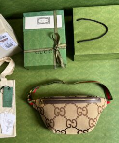 Gucci Jumbo GG Belt Bag Camel And Ebony Jumbo GG Canvas 15.3in/39cm GG 696031 UKMDG 2570 - Image 4