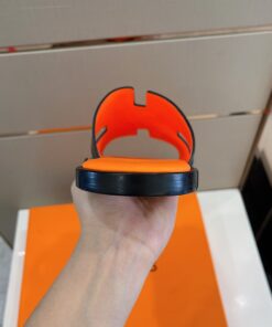 Hermes Izmir Sandals Black/ Orange For Men - Image 7