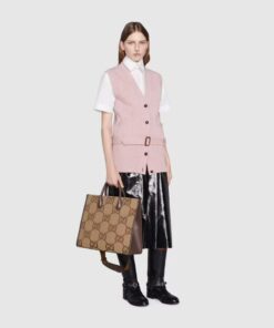 Alternative view of Gucci Tote Bag With Jumbo Camel And Ebony Jumbo GG Canvas For Women 14.6in/37cm ‎678839 UKMDG 2570