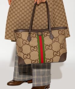 Alternative view of Gucci Ophidia Jumbo GG Medium Tote Camel And Ebony Jumbo Canvas For Women 15in/38cm 631685 UKMDG 2570