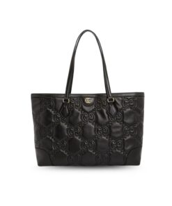 Gucci GG Matelassé Medium Tote Bag Black For Women, 15in/38cm – GG ‎631685 UM8IG 1000