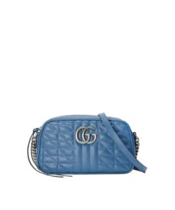 Gucci Marmont Matelasse Shoulder Bag Blue For Women, Women’s Bags 9.5in/24cm GG 634936 UM8BF 4340