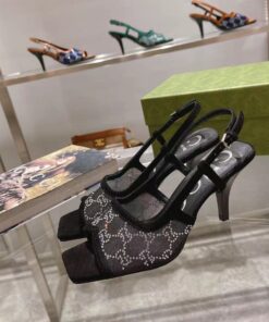 Gucci GG Slingback Mid-Heel Pump Black For Women - Image 6