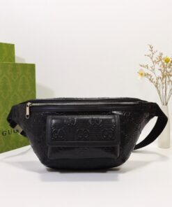 Gucci Embossed Belt Bag Black For Men 11in/28cm 645093 1W3CN 1000 - Image 7