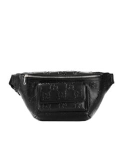 Gucci Embossed Belt Bag Black For Men 11in/28cm 645093 1W3CN 1000